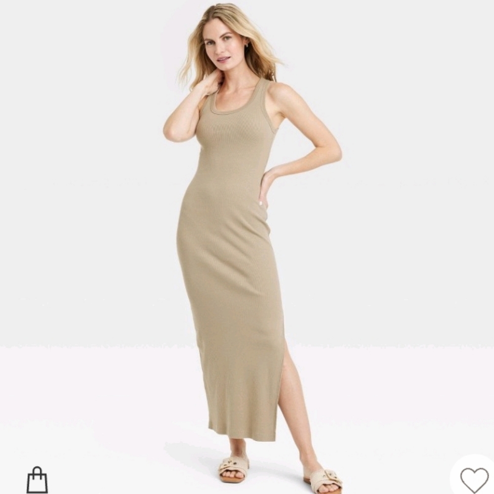 Women's rib-knit, maxi, bodycon dress